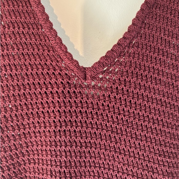 NWT Free People Clear Skies Fauxchet Sweater Romper/Cover Up in Wine Size S - Picture 4 of 8